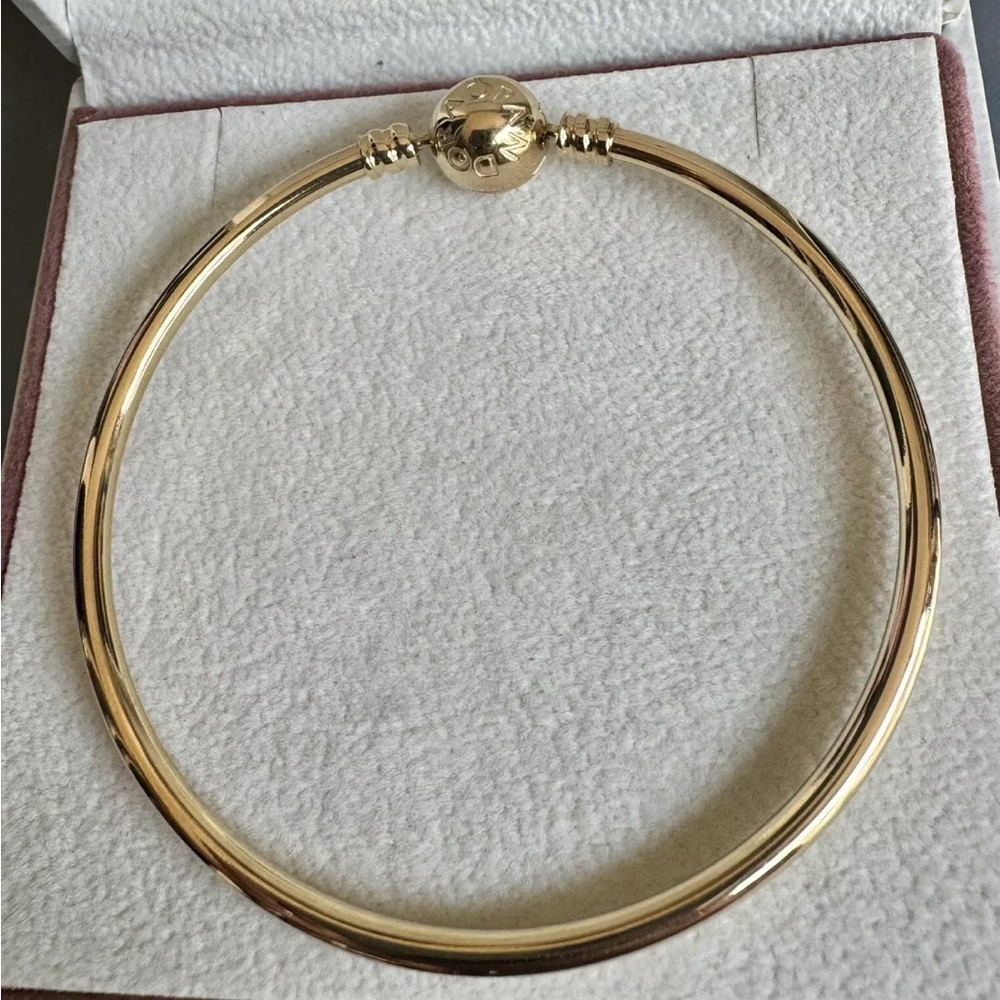 NEW ❗️Authentic Pandora 14K Solid Gold Bangle Bracelet 7.5 Inches - Picture 3 of 5